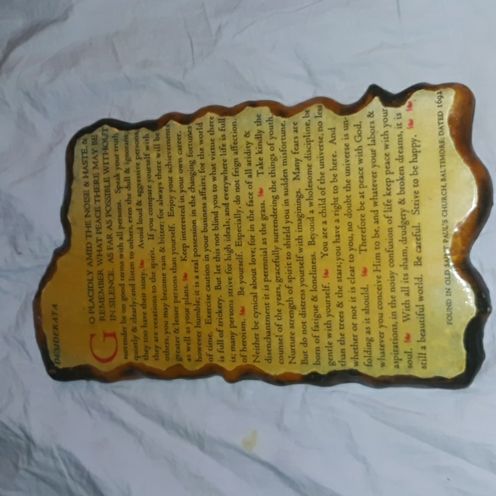 Decoupage Desirata poem